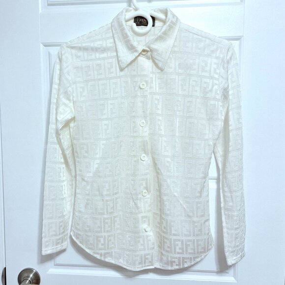 Vintage Fendi monogram sheer blouse - Picture 8 of 11
